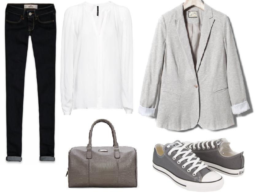 outfit con converse grises